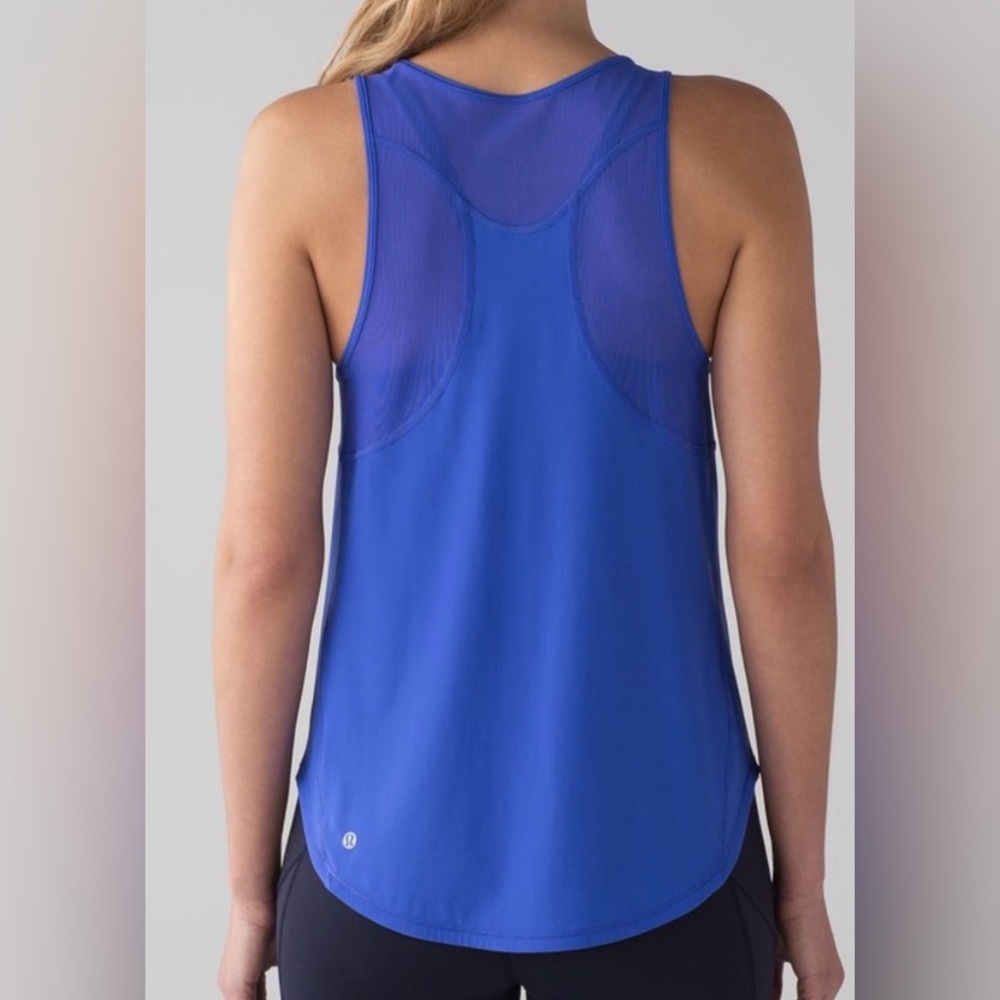 NWOT Lululemon Sculpt Mesh Tank in Blazer Blue, Size 8